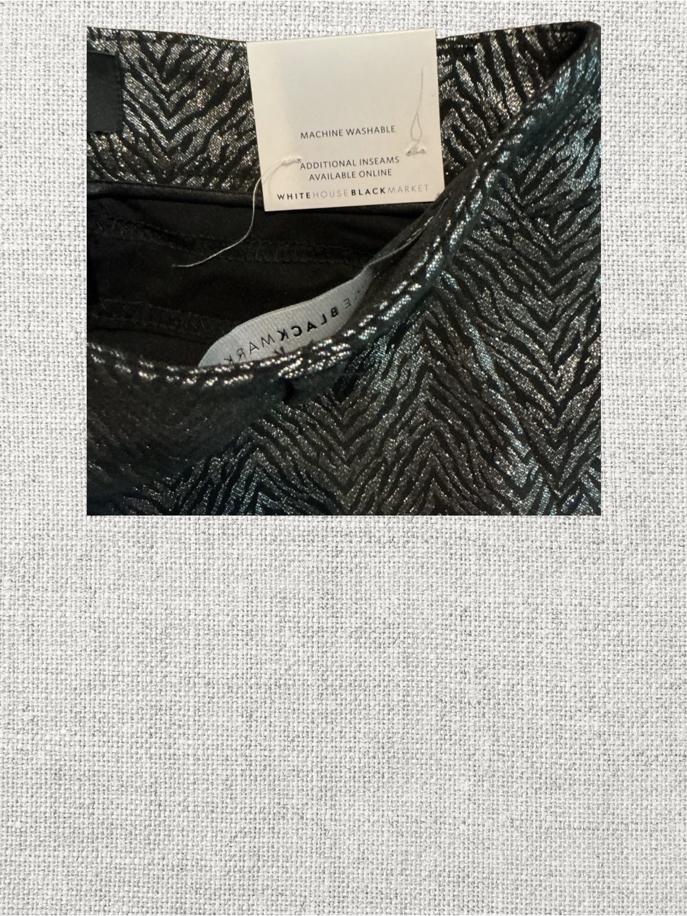 White House Black Market Silver and Black Zebra-Print Slim Pants